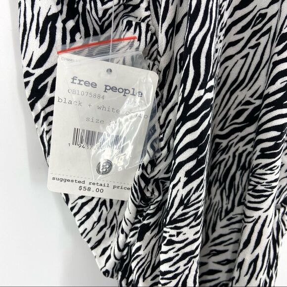 NEW Free People Coco V-Neck Zebra Animal Print Racerback Tank Top XL - Picture 10 of 12